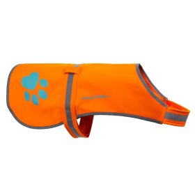 Soft shell Waterproof Dog Vest L Size Hi Visibility Reflective Jacket with Light Fleece Lining. Ideal in Cooler Climates. Blaze Orange Fabric Pro